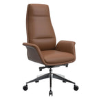 Fauteuil de bureau en cuir à dossier haut Summit avec pivot et inclinaison