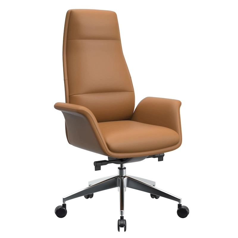 Fauteuil de bureau en cuir à dossier haut Summit avec pivot et inclinaison