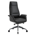 Fauteuil de bureau en cuir à dossier haut Summit avec pivot et inclinaison