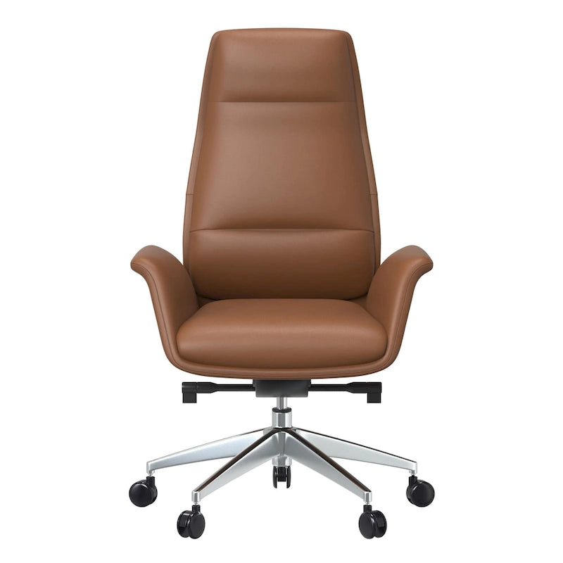 Fauteuil de bureau en cuir à dossier haut Summit avec pivot et inclinaison
