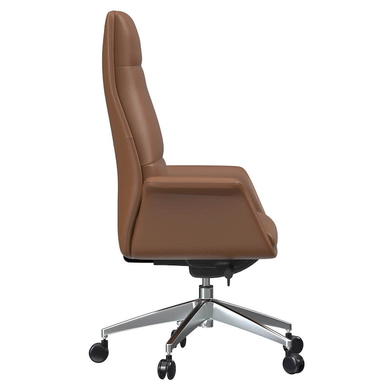 Fauteuil de bureau en cuir à dossier haut Summit avec pivot et inclinaison
