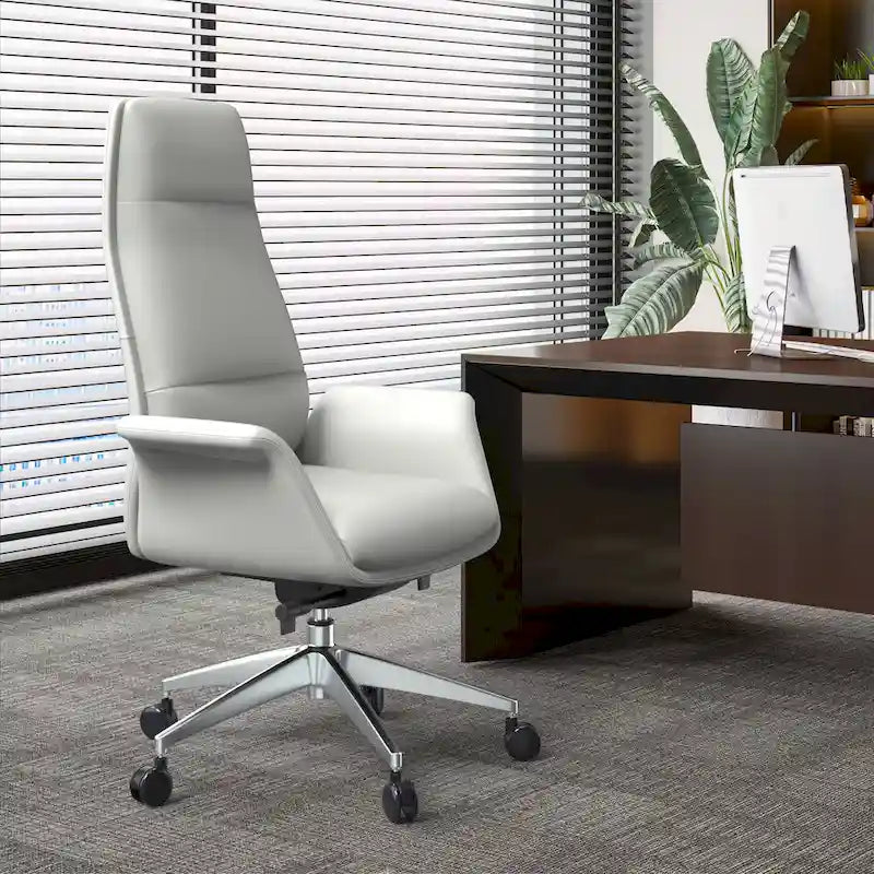 Fauteuil de bureau en cuir à dossier haut Summit avec pivot et inclinaison