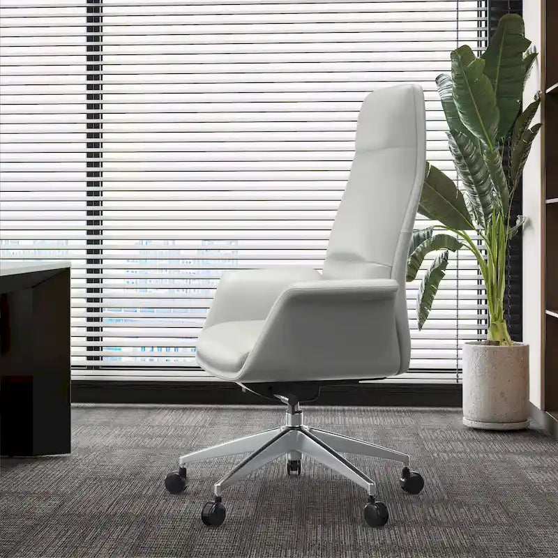 Fauteuil de bureau en cuir à dossier haut Summit avec pivot et inclinaison