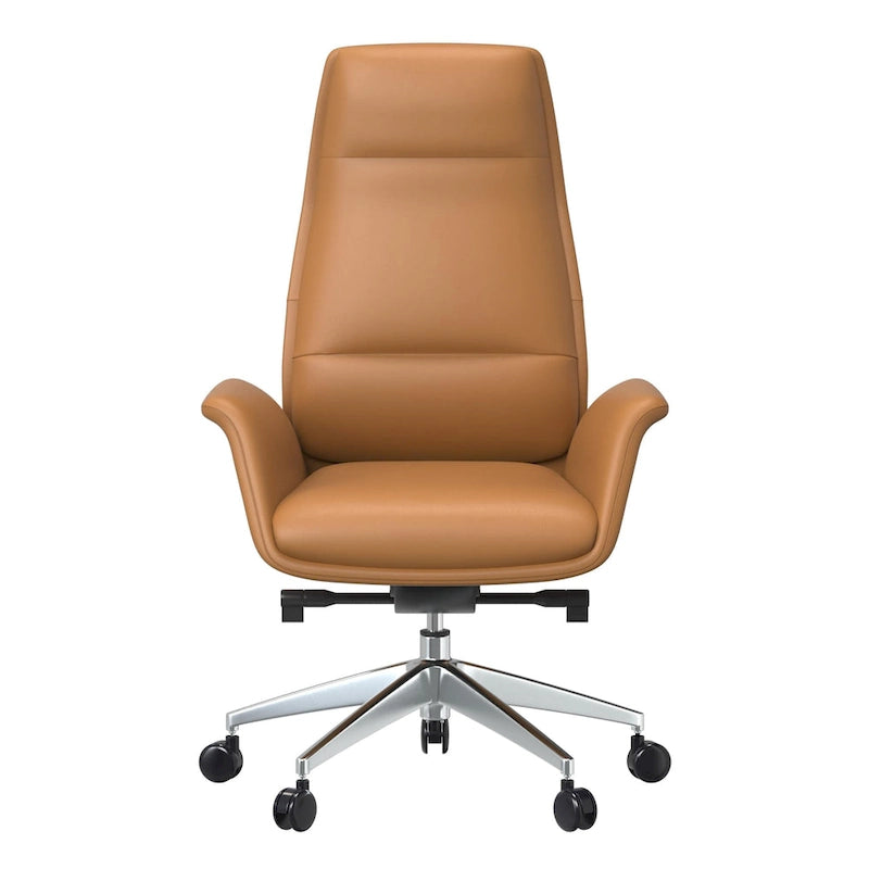 Fauteuil de bureau en cuir à dossier haut Summit avec pivot et inclinaison