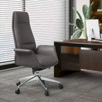 Fauteuil de bureau en cuir à dossier haut Summit avec pivot et inclinaison