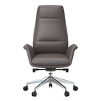 Fauteuil de bureau en cuir à dossier haut Summit avec pivot et inclinaison