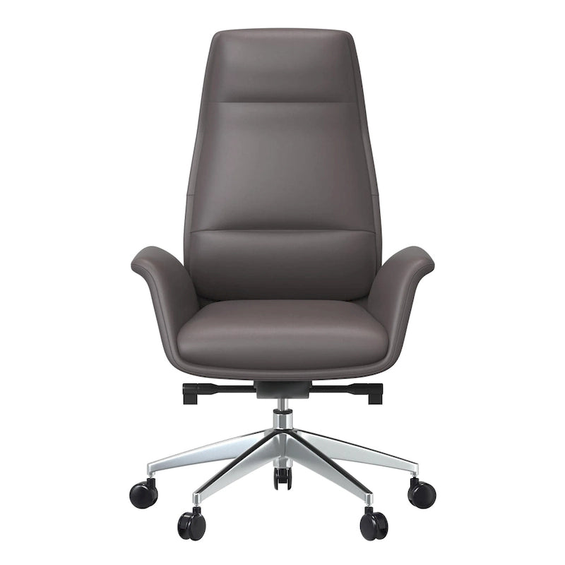 Fauteuil de bureau en cuir à dossier haut Summit avec pivot et inclinaison