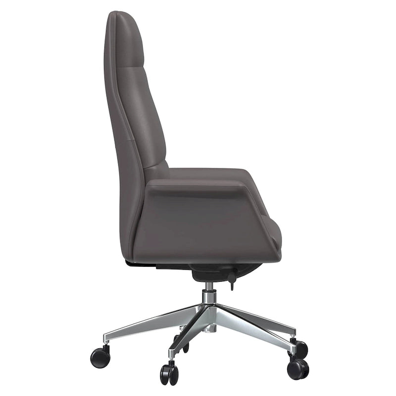 Fauteuil de bureau en cuir à dossier haut Summit avec pivot et inclinaison