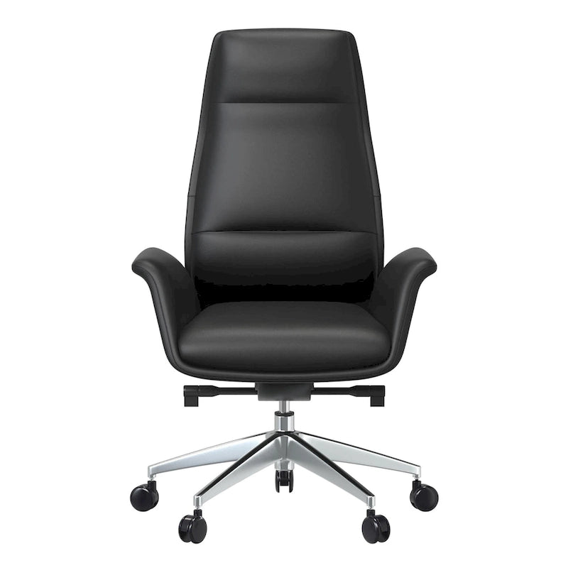 Fauteuil de bureau en cuir à dossier haut Summit avec pivot et inclinaison