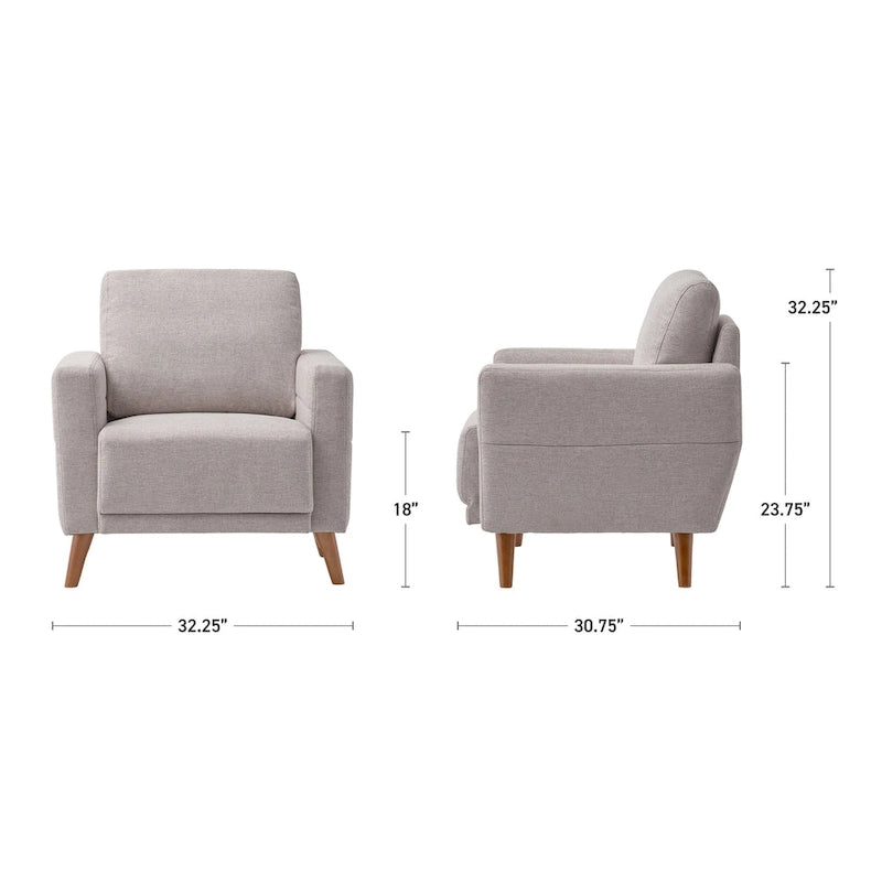 Fauteuil Clara moderne, gris clair