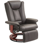 Fauteuil inclinable pivotant HOMCOM en cuir PU pour salon, avec repose-pieds
