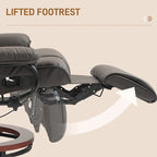 Fauteuil inclinable pivotant HOMCOM en cuir PU pour salon, avec repose-pieds
