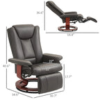 Fauteuil inclinable pivotant HOMCOM en cuir PU pour salon, avec repose-pieds