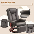 Fauteuil inclinable pivotant HOMCOM en cuir PU pour salon, avec repose-pieds