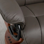 Fauteuil inclinable pivotant HOMCOM en cuir PU pour salon, avec repose-pieds