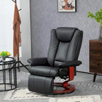 Fauteuil inclinable pivotant HOMCOM en cuir PU pour salon, avec repose-pieds