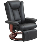 Fauteuil inclinable pivotant HOMCOM en cuir PU pour salon, avec repose-pieds