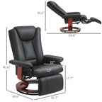 Fauteuil inclinable pivotant HOMCOM en cuir PU pour salon, avec repose-pieds