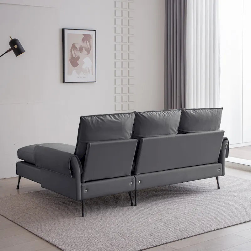 Canapé d'angle moderne en L avec méridienne réversible