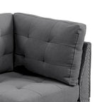 Fauteuil d'angle modulaire Lemy 32 po, Revêtement capitonné gris, Bois massif
