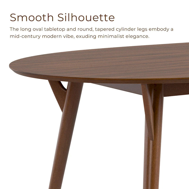Table à manger Beau II en noyer de style Mid-Century