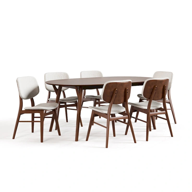 Table à manger Beau II en noyer de style Mid-Century