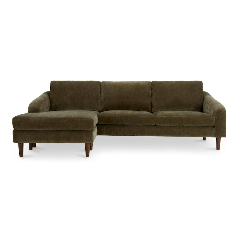Canapé d'angle Drew avec méridienne réversible, marron foncé - 98 X 59,2 X 33,5