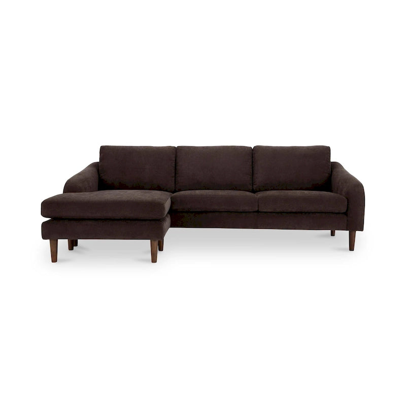 Canapé d'angle Drew avec méridienne réversible, marron foncé - 98 X 59,2 X 33,5