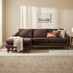 NADAAL STUDIOS Drew, Sectional with Reversible Chaise, Dark Brown - 98 X 59.2 X 33.5