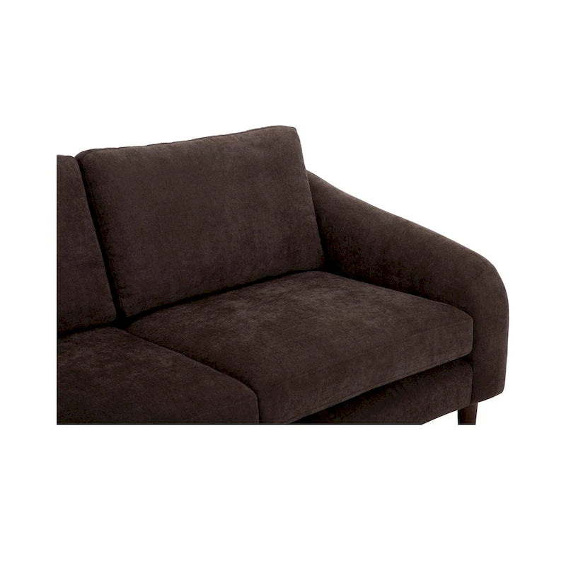Canapé d'angle Drew avec méridienne réversible, marron foncé - 98 X 59,2 X 33,5