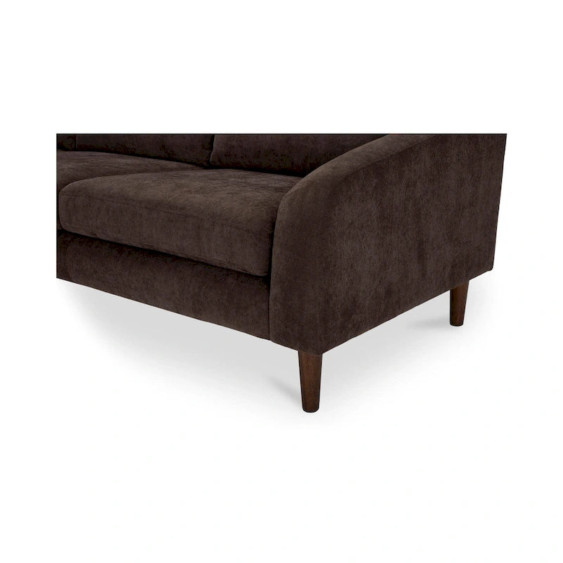 Canapé d'angle Drew avec méridienne réversible, marron foncé - 98 X 59,2 X 33,5