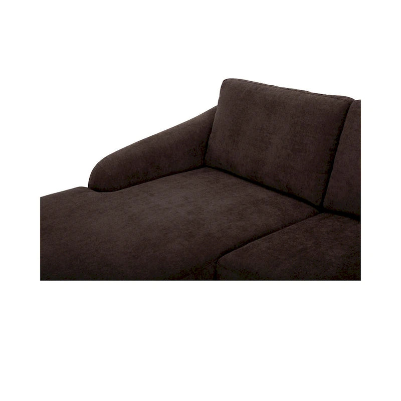 Canapé d'angle Drew avec méridienne réversible, marron foncé - 98 X 59,2 X 33,5