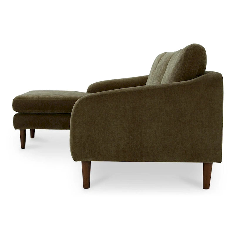 Canapé d'angle Drew avec méridienne réversible, marron foncé - 98 X 59,2 X 33,5