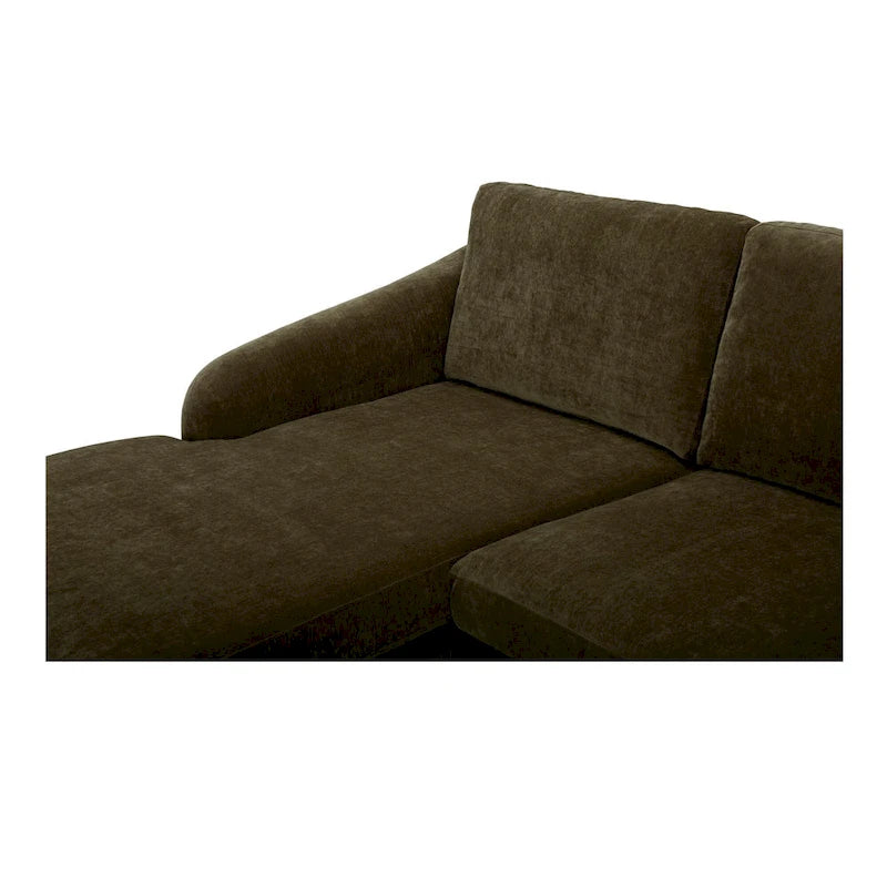 Canapé d'angle Drew avec méridienne réversible, marron foncé - 98 X 59,2 X 33,5