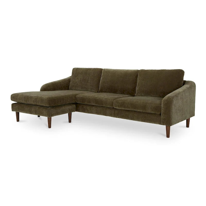 Canapé d'angle Drew avec méridienne réversible, marron foncé - 98 X 59,2 X 33,5