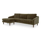 Canapé d'angle Drew avec méridienne réversible, marron foncé - 98 X 59,2 X 33,5