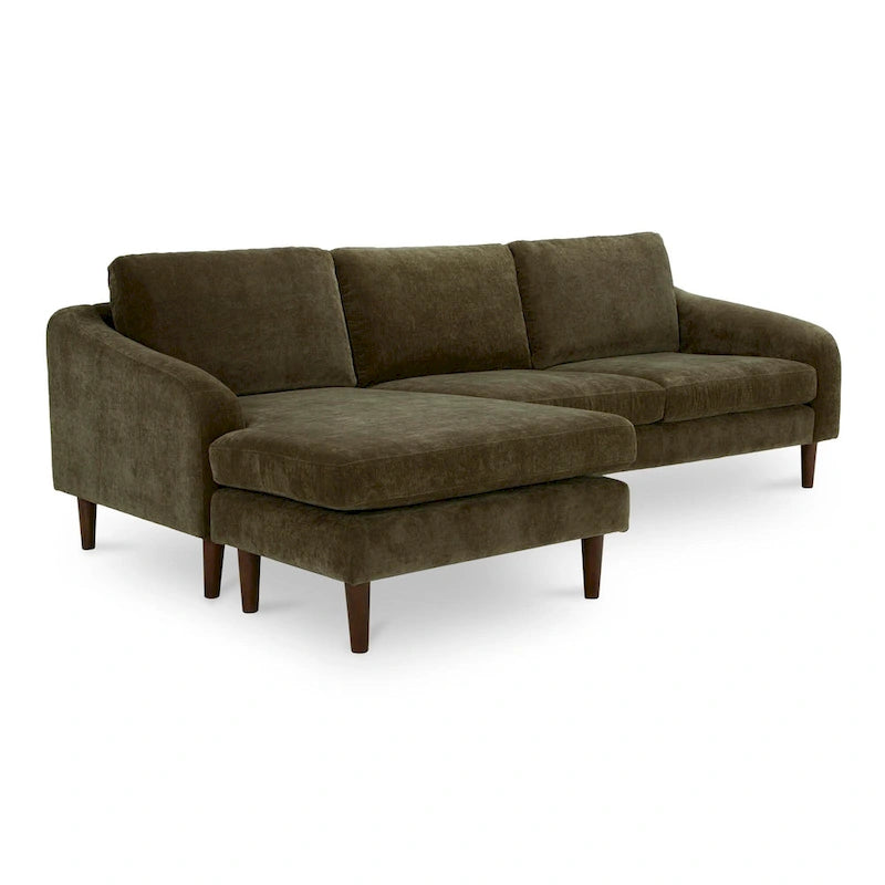 Canapé d'angle Drew avec méridienne réversible, marron foncé - 98 X 59,2 X 33,5