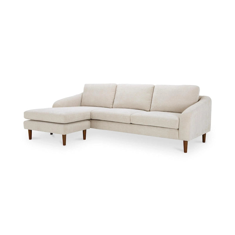 Canapé d'angle Drew avec méridienne réversible, marron foncé - 98 X 59,2 X 33,5