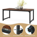 Table à manger industrielle de 180 cm pour 4-6 personnes - L 180 x l 90 x H 77 cm