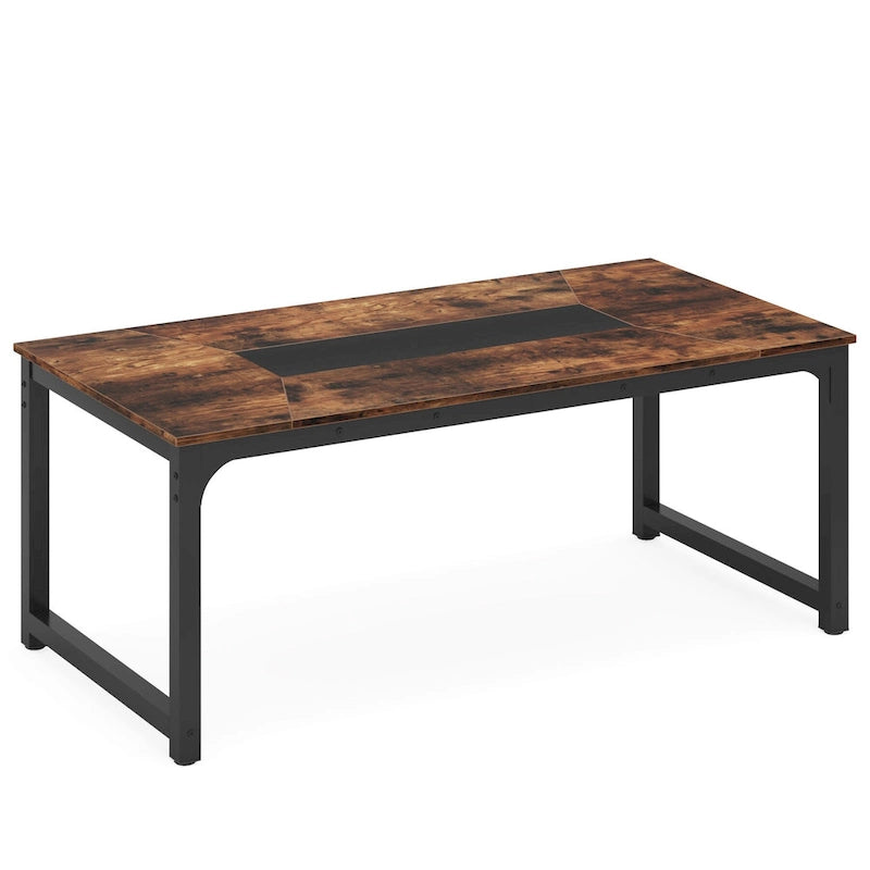 Table à manger industrielle de 180 cm pour 4-6 personnes - L 180 x l 90 x H 77 cm