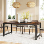 Table à manger industrielle de 180 cm pour 4-6 personnes - L 180 x l 90 x H 77 cm