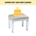 Commode 2 tiroirs avec miroir, coiffeuse, miroir relevable et tabouret