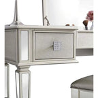 Commode 2 tiroirs avec miroir, coiffeuse, miroir relevable et tabouret